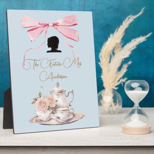 Brautparty Regency Tee Party Silhouette Ribbon Fotoplatte (Seite)