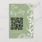 Brautparty-Registrierung für grüne botanische Blät Begleitkarte (Vorderseite)