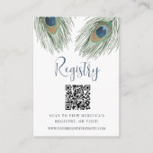 Brautparty-Registrierung für Pfauenfederhalter QR Begleitkarte (Vorderseite)