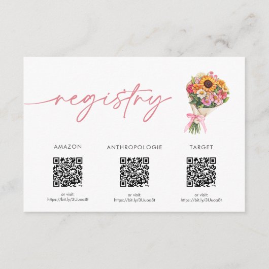 Brautparty-Registrierungskarte neu Begleitkarte (Vorderseite)