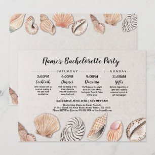 Brautparty-ReiseMuschel-Ozean-Strand-Hochzeit Einladung