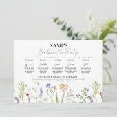Brautparty Reisende Wildblumen Blumenstrauß Einladung (Stehend Vorderseite)