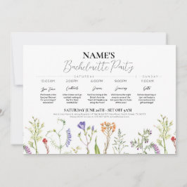 Brautparty Reisende Wildblumen Blumenstrauß Einladung