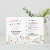 Brautparty Reisende Wildblumen Blumenstrauß Programm (Stehend Vorderseite)