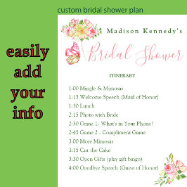 Brautparty Reiseplan Blumenmuster Poster