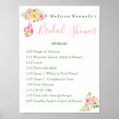 Brautparty Reiseplan Blumenmuster Poster (Vorne)