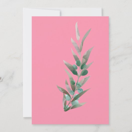 Brautparty Reiseplan Spaß Fab Eukalyptus Einladung (Rückseite)