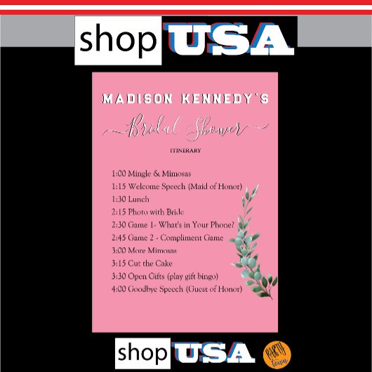 Brautparty Reiseplan Spaß Fab Eukalyptus Einladung