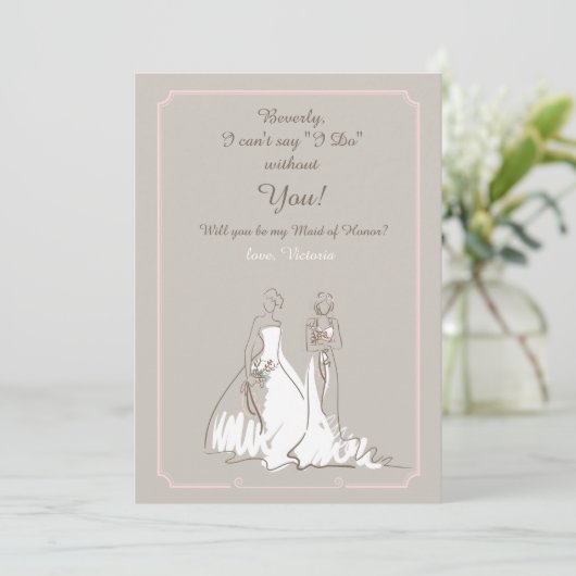 Brautparty Request Card Einladung (Stehend Vorderseite)