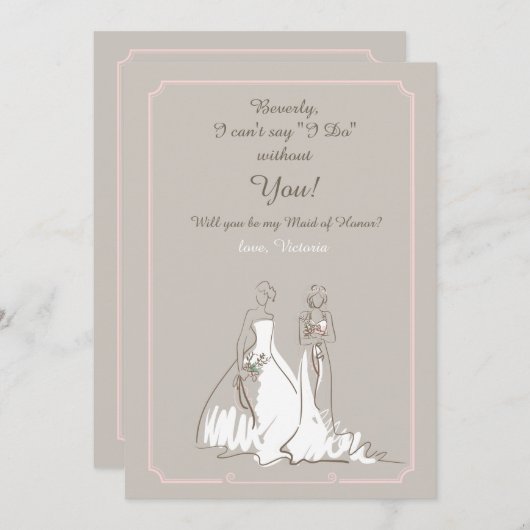 Brautparty Request Card Einladung (Vorne/Hinten)