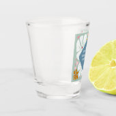 Brautparty Retro Blume groovy 70er Jahre boho Schnapsglas (Links)