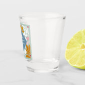 Brautparty Retro Blume groovy 70er Jahre boho Schnapsglas (Rechts)