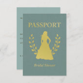 Brautparty Retro Passport Einladung (Vorne/Hinten)
