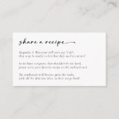 Brautparty-Rezept Begleitkarte (Vorderseite)