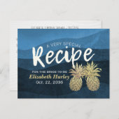 Brautparty Rezept Blaue Ananas Einladungspostkarte (Vorne/Hinten)
