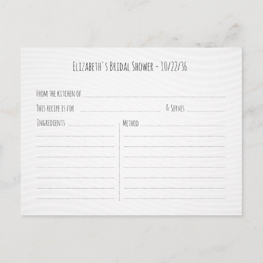 Brautparty Rezept Blaue Ananas Einladungspostkarte (Rückseite)