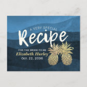 Brautparty Rezept Blaue Ananas Einladungspostkarte (Vorderseite)