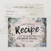 Brautparty Rezept Botanisches Blumenkohl Rustikale Einladungspostkarte (Vorne/Hinten)