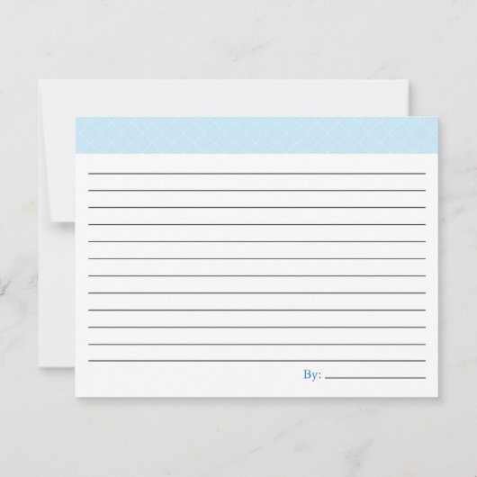 Brautparty Rezept Card - Blau (Rückseite)