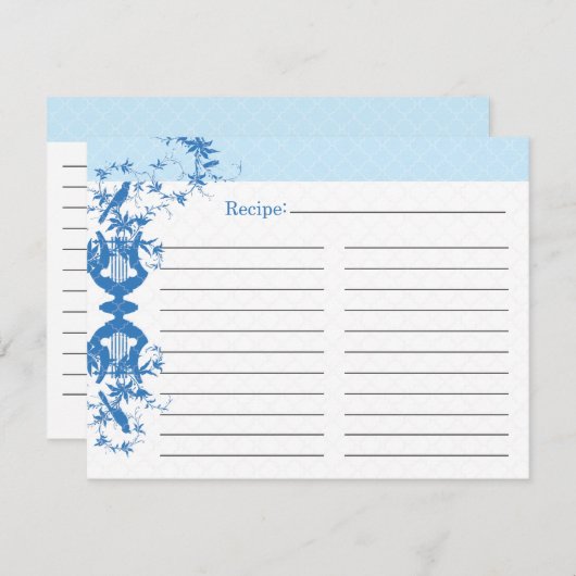 Brautparty Rezept Card - Blau (Vorne/Hinten)
