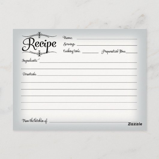 Brautparty Rezept Card Cupcakes Scrolls Retro Postkarte (Rückseite)