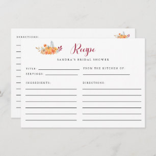 Brautparty Rezept Card Fall Pumpkin Herbst Begleitkarte
