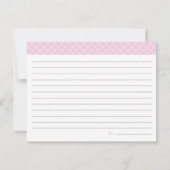 Brautparty Rezept Card - Rosa (Rückseite)