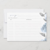 Brautparty Rezept Cards Dusty Blue Gray Wedding (Vorderseite)