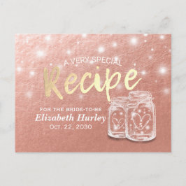 Brautparty Rezept Couple Mason Jars Rose Gold Einladungspostkarte