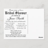 Brautparty Rezept Einladung Postkarte (Rückseite)