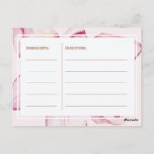 Brautparty-Rezept für Blumenkupferskripte Postkarte (Rückseite)