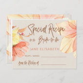 Brautparty-Rezept für Blumenkupferskripte Postkarte (Vorne/Hinten)