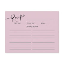 Brautparty-Rezept für die Einschließungskarte.