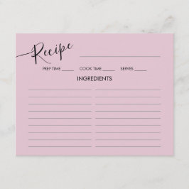 Brautparty-Rezept für die Einschließungskarte. Begleitkarte