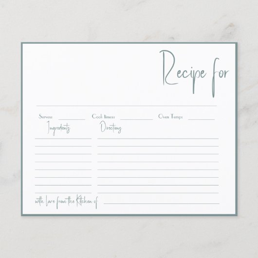 Brautparty Rezept für Liebe Ratgeber Karten (Vorderseite)