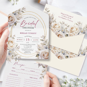 Brautparty-Rezept für Wilde Rosen All In One Einladung