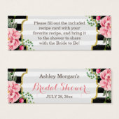 Brautparty Rezept Gedicht Pink Floral Streifen (Vorne & Hinten)