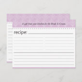 Brautparty-Rezept-Karte (Vorne/Hinten)