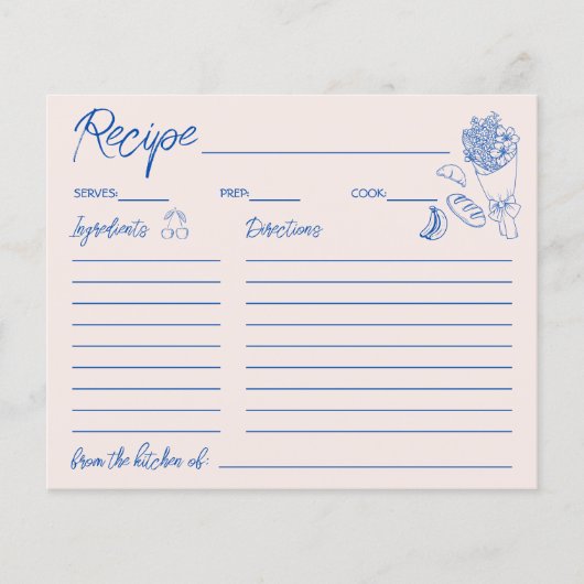 Brautparty-Rezept-Karte (Vorderseite)