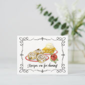 Brautparty Rezept Karte Desserts Scrolls Retro (Stehend Vorderseite)