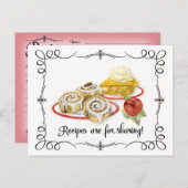 Brautparty Rezept Karte Desserts Scrolls Retro (Vorne/Hinten)