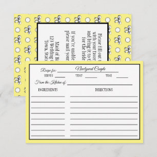 Brautparty-Rezept-Karte Dots Bows Butter Gelb RSVP Karte