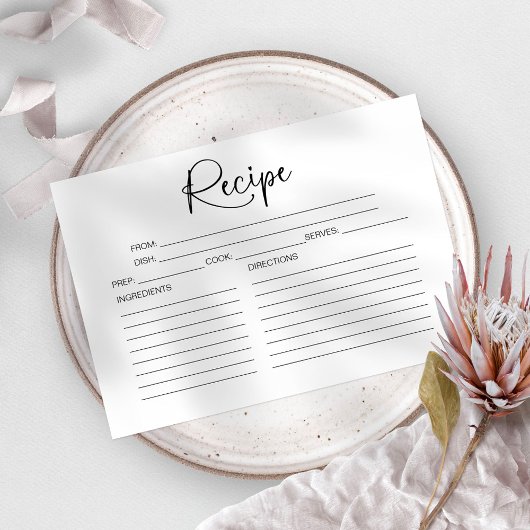 Brautparty-Rezept-Karte Einladung