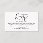 Brautparty-Rezept-Karte Einlegen Begleitkarte (Vorderseite)
