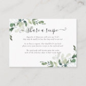 Brautparty-Rezept-Karte | Eukalyptus Telefonnummerkarte (Vorderseite)