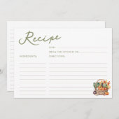 Brautparty-Rezept-Karte für den Fall-Markt Einladung (Vorne/Hinten)