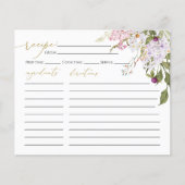 Brautparty-Rezept-Karte für die WiesenWildblume (Vorderseite)