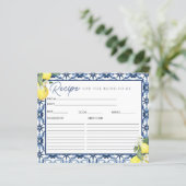 Brautparty-Rezept-Karte für Wasserfarbe (Stehend Vorderseite)