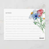 Brautparty-Rezept-Karte für Wildblume Postkarte (Rückseite)
