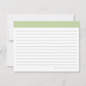 Brautparty-Rezept-Karte - grün (Rückseite)